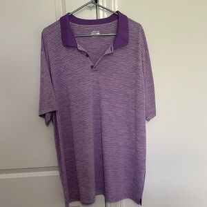 BCG Men's Purple Striped Polo Shirt